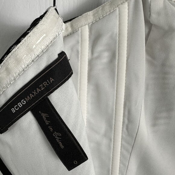 BCBGMAXAZRIA Elin Maxi Black & White Striped Bustier Dress Size 0 - Picture 8 of 8